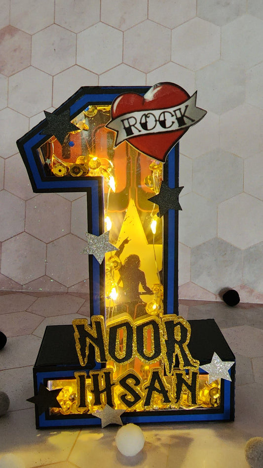 3D Letter and Number Block Standard Size - Rock Star / Rock 'N' Roll
