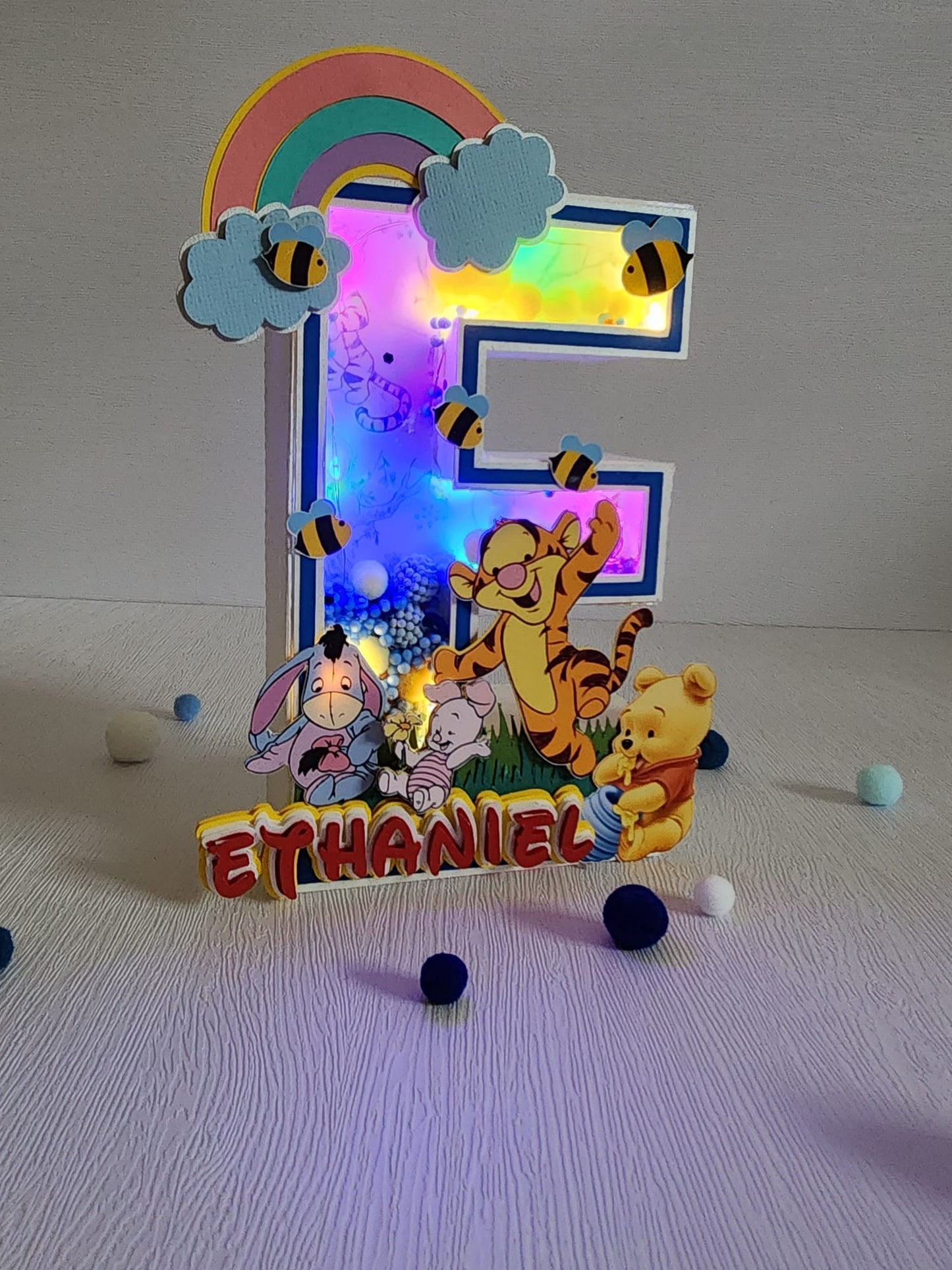 3D Letter and Number Block Standard Size - Baby Pooh & Friends