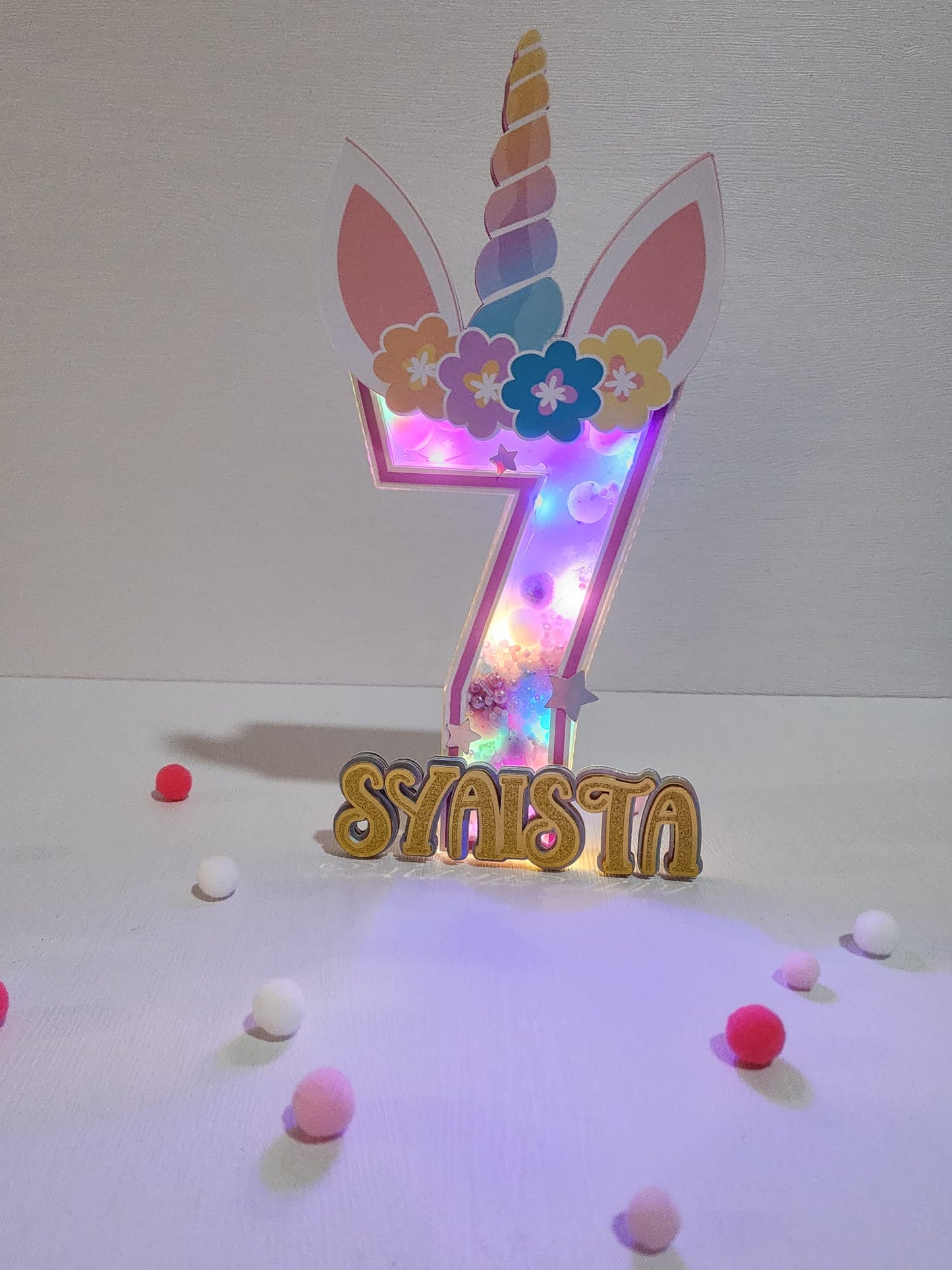 3D Letter and Number Block Standard Size - Unicorn