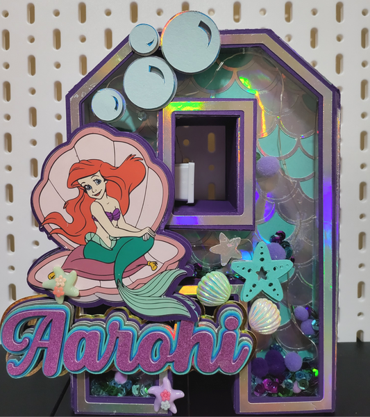 3D Letter or Number Block - Mermaid theme
