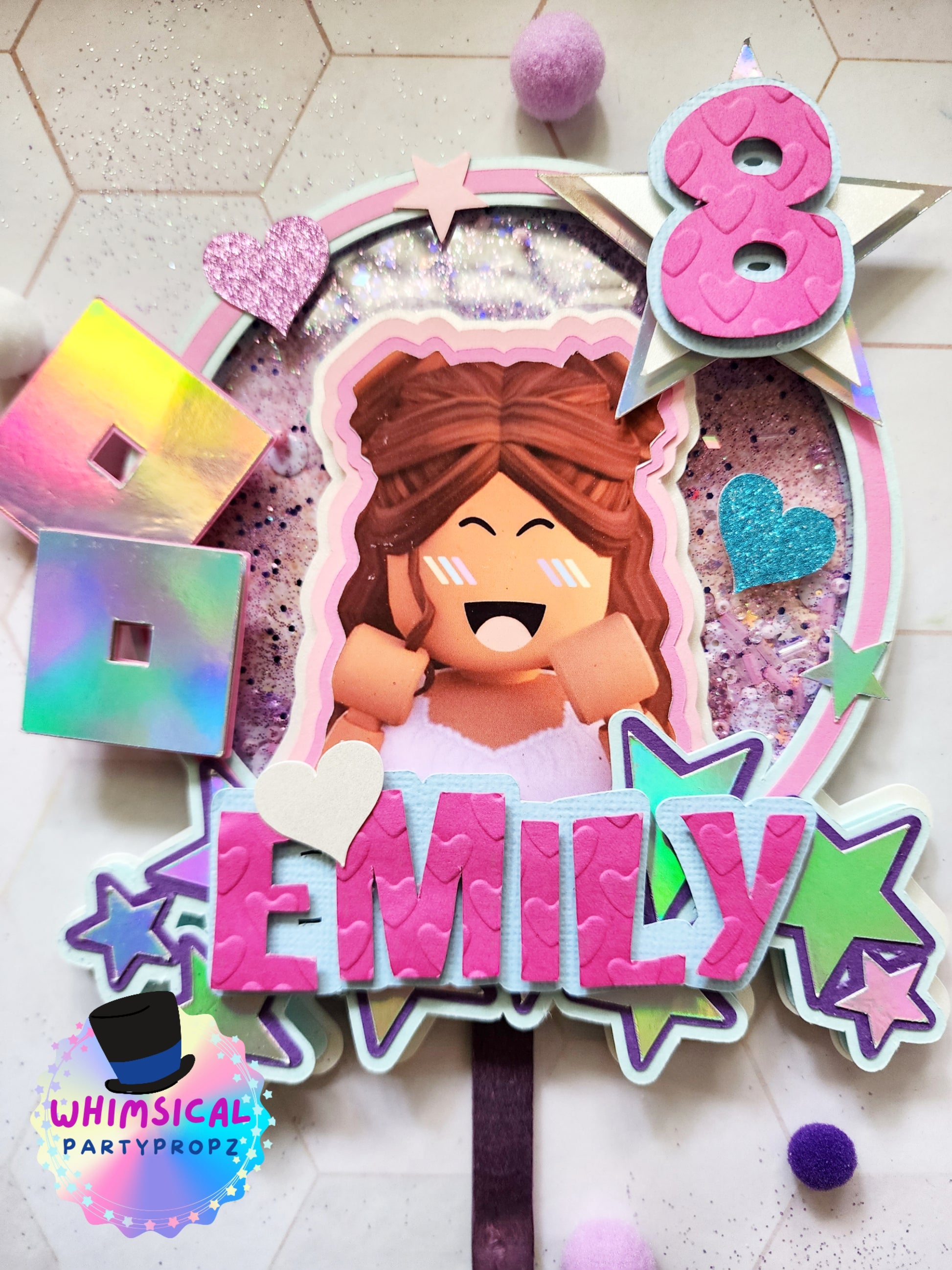 Girl Roblox Cake Topper Shipped to You Pink Roblox Birthday 