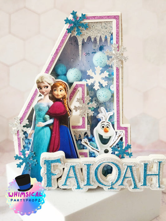 3D Letter and Number Block Standard Size - Princess Anna & Princess Elsa Frozen
